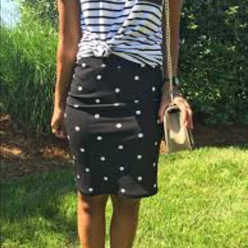 Lularoe Black and White Polka Dot Cassie Skirt
